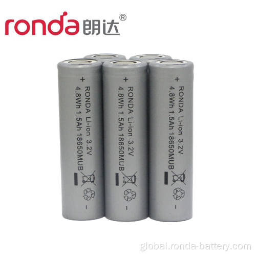 China IFR18650-1500mAh 3.2V Cylindrical LiFePO4 Battery Factory